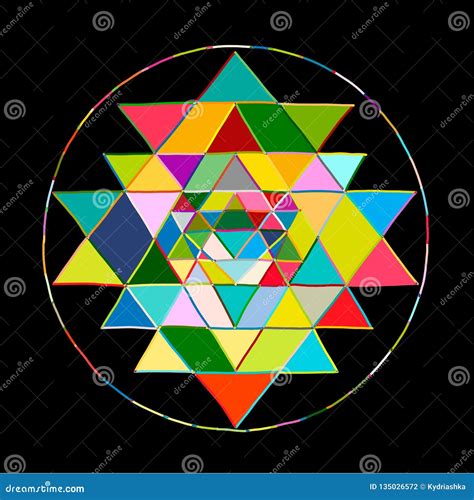 S Mbolo Sagrado Sri Yantra Da Geometria E Da Alquimia Esbo O Tirado M O