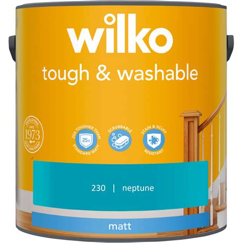 Wilko Tough Washable Neptune Matt Emulsion Paint 2 5L Wilko