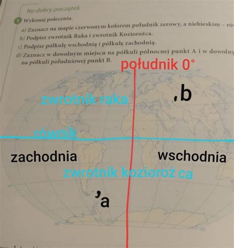 Wykonaj Polecenia Zaznacz Na Mapie Kolorem Po Udnik Zerowy A