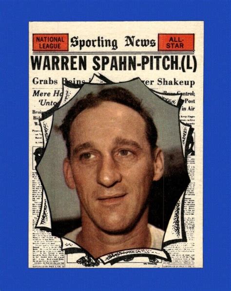 Topps Set Break Warren Spahn Vg Vgex Gmcards Ebay