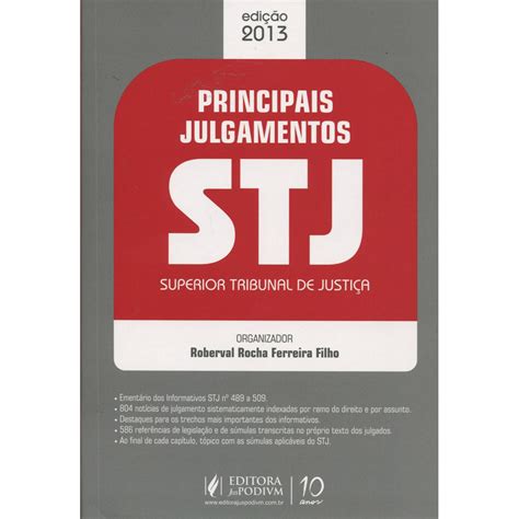 Livro Principais Julgamentos do STJ Superior Tribunal de Justiça