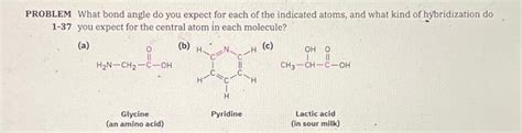 Solved PROBLEM What bond angle do you expect for each of the | Chegg.com