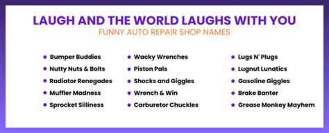 Perfect Mechanic Auto Repair Shop Names For Your Business