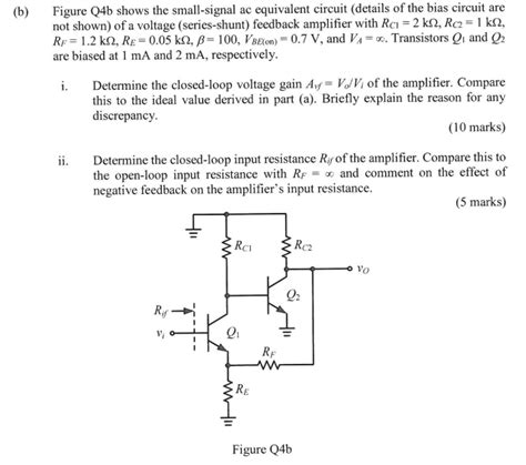 Solved Figure Q4b Shows The Small Signal Ac Equivalent