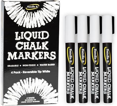 Amazon.com : Large White Erasable Chalk Markers 2PK - Bold White Chalk ...