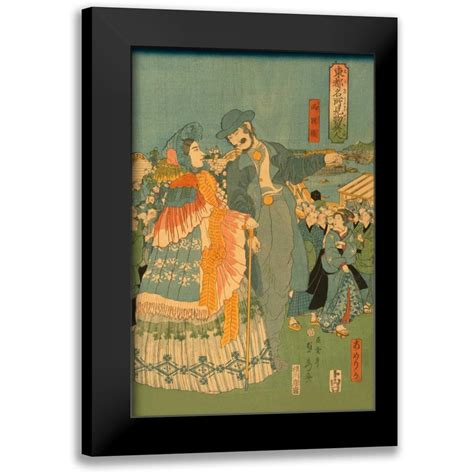 Utagawa Sadahide X Black Modern Framed Museum Art Print Titled