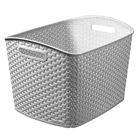 Curver 28L Plastic Storage Basket Storage Baskets Gray Baskets Storage