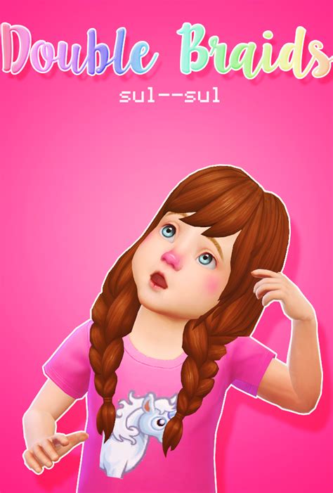 DazzlingSimmer — sul–sul: Double Braids Toddler EA Palette ... Sims 4 ...