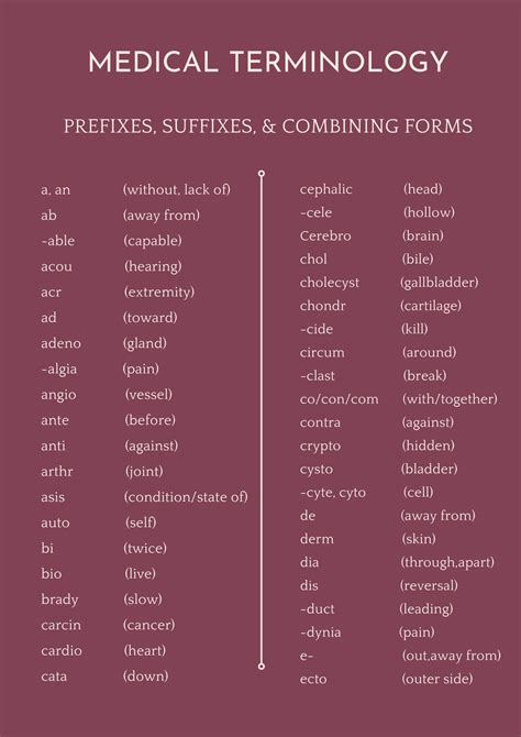 Solution Medical Terminology Prefexis Suffixes Combining Forms Studypool