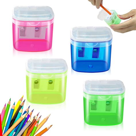 pcs colorful dual holes pencil sharpeners portable durable pencil