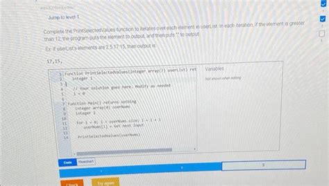 Solved Jump To Level 1 Complete The Printselectedvalues Chegg