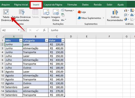 Como fazer tabela dinâmica no Excel