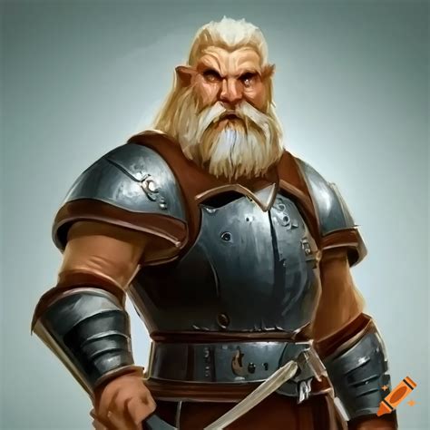 Angry Dwarf Platinum Blonde Hair Blonde Beard Warrior Plate Armor