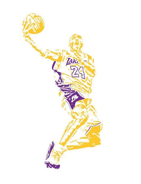 Kobe Bryant Los Angeles Lakers Pixel Art Art Print by Joe Hamilton in ...