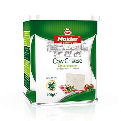 White cheese from COW milk MAKLER, 0.400 kg | МАКЛЕР КОМЕРС