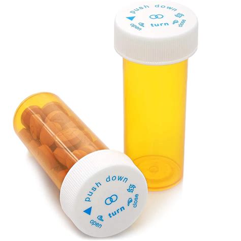 Pack Empty Pill Bottles With Caps For Prescription Medication