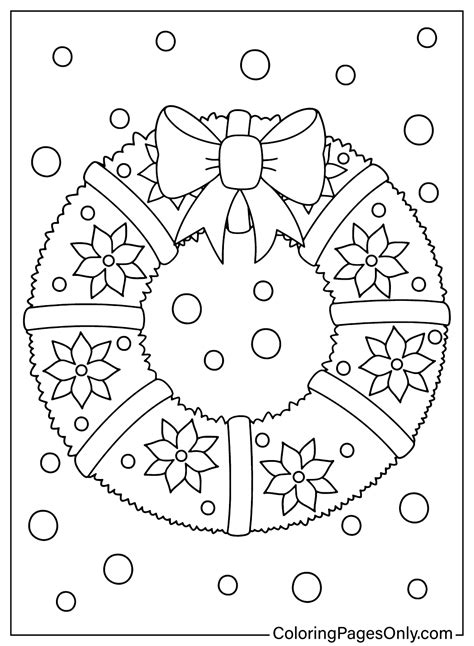 Kerstkrans Kleurplaten Coloringpagesonly