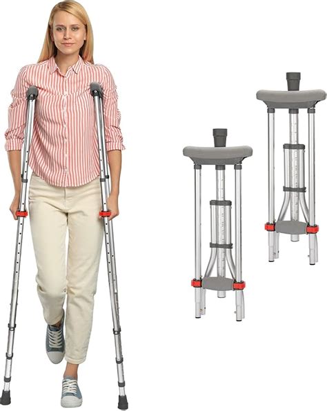 Supregear Underarm Crutches Pair Lightweight Aluminum Universal