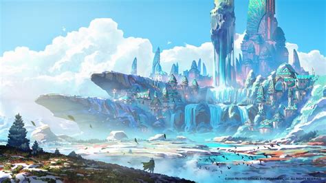 Fantasy Art Clouds Cyan Castle Warrior Digital Landscape Hd