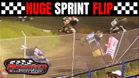 HUGE Sprint Car Flip At Waynesfield Raceway Park All Star Circuit Of