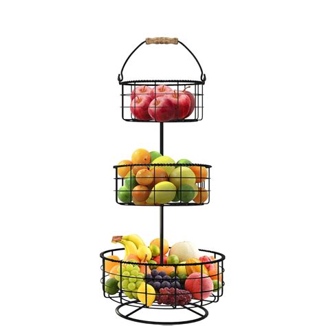 Sorbus 3-Tier Countertop Fruit Basket Holder & Decorative Bowl Stand — Perfect for Fruit ...