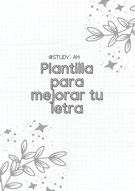 Plantilla Para Mejorar Tu Letra Study Ah Udocz