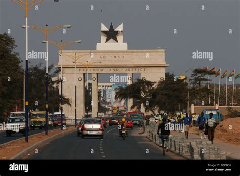 View Of Independence Square And The Black Star Monument Arch Inscribed