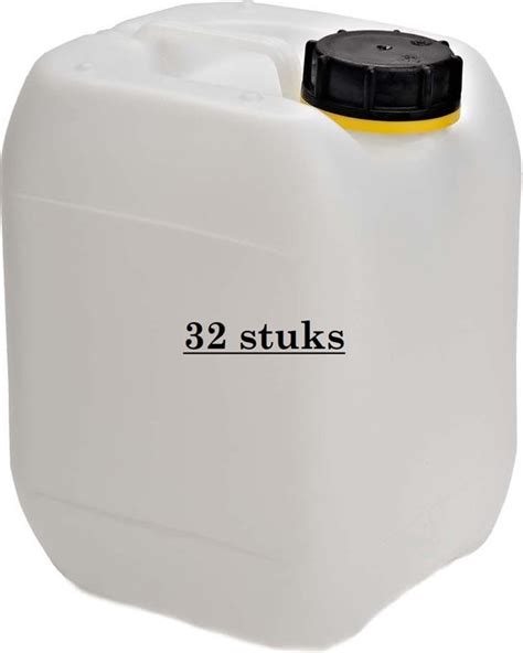 32x Jerrycans 5 Liter Met Dop Stapelbaar UN X Food Grade