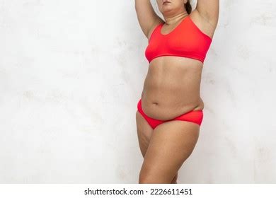 Naked Overweight Woman Bending Over Touch Stock Photo 2287321533