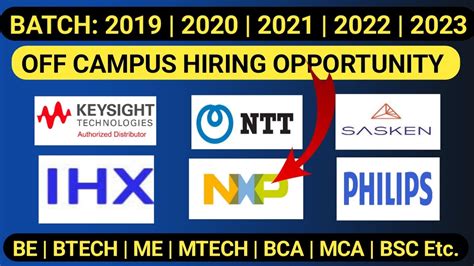 Off Campus Drive For Batch Multiple Off Campus Drive Off