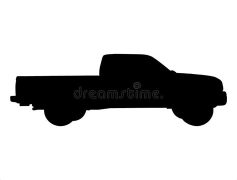 Pickup Truck Silhouette Vector Art White Background Stock Vector ...