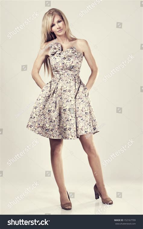 Beautiful Mature Woman Wearing Dress On Stock Photo Shutterstock