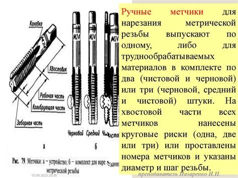 Инструмент для нарезания внутренней резьбы - презентация онлайн