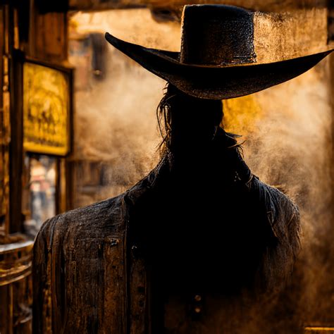 Cowboy in Front of a Dusty Saloon · Creative Fabrica