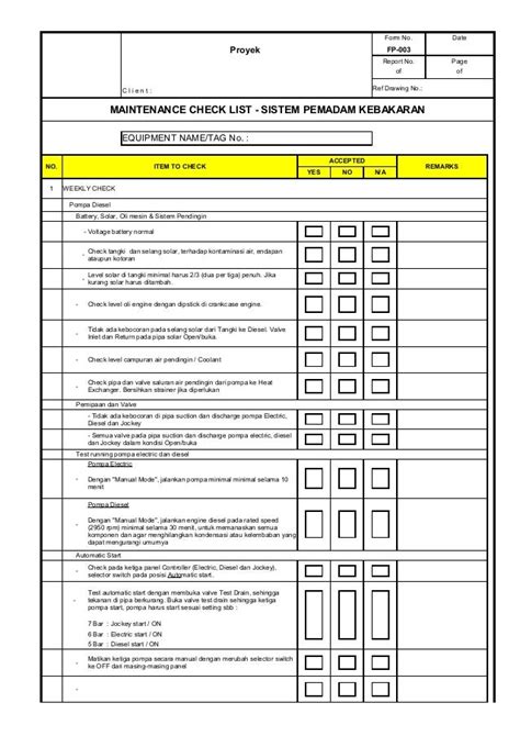 Form Checklist Pemeriksaan Kendaraan 34 Koleksi Gambar