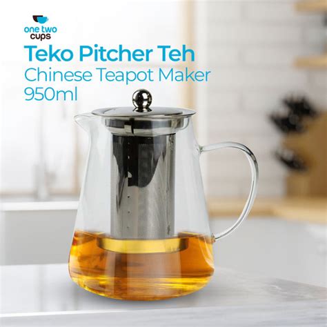 Cod Teko Kaca Pitcher Teh Chinese Teapot Maker Glass Saringan Stainless