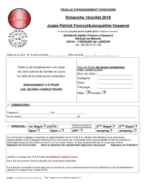 Remplissable En Ligne Remplissable FEUILLE DENGAGEMENT CONCOURS Faxer