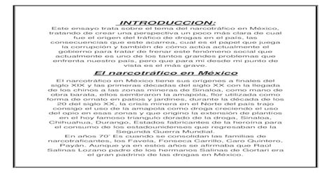 El Narcotráfico En México Tiene Sus Orígenes A Finales Del Siglo Xix Y Las Primeras Décadas Del