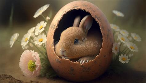 Cute Bunny with Easter. Flower Background. Stock Illustration - Illustration of pink, flower ...