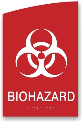 Biohazard Braille Sign Crescent Series 6x9