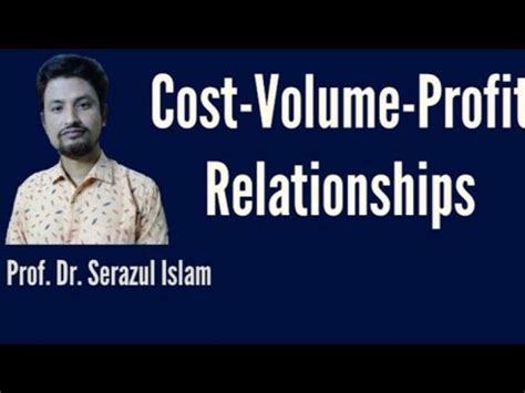 Cost Volume Profit Relationships Youtube