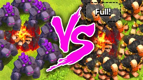 Clash Of Clans Golems Vs Giants Who Is Better Youtube