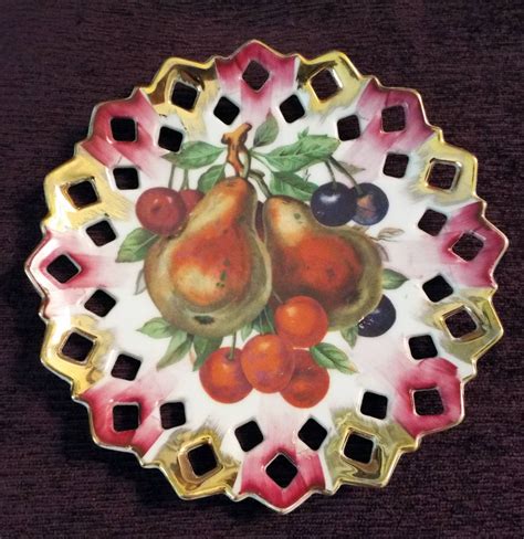 Artmark Hand Painted Plate With Fruit Made In Japan In Hand