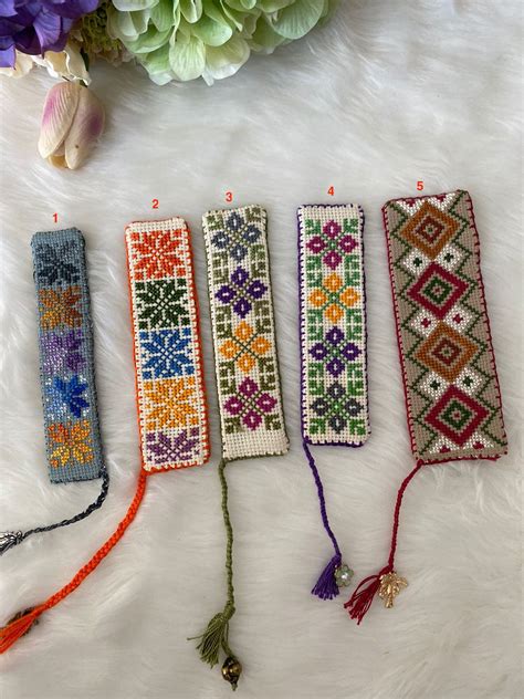 Hand Stitched And Finished Tatreez Book Marks Ready To Ship If You