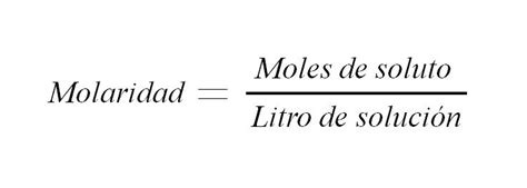 Molaridad Concentraci N Unidades C Lculo Ejercicios Masa Molar