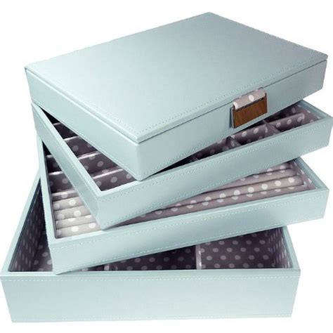 Jewelry Box Today By Amazon: Stackers Jewelry Box Storage System - Pale Blue with Grey Polka Dot ...