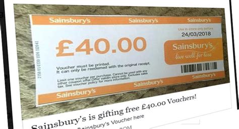 Is Sainsburys Giving Away Free £40 Vouchers On Facebook Its A Scam