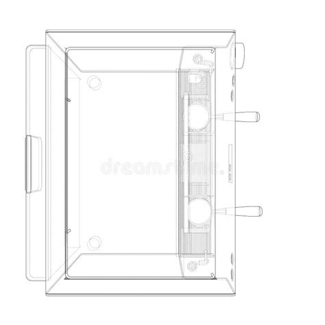 Outline coffee machine stock illustration. Illustration of isolated - 190670017