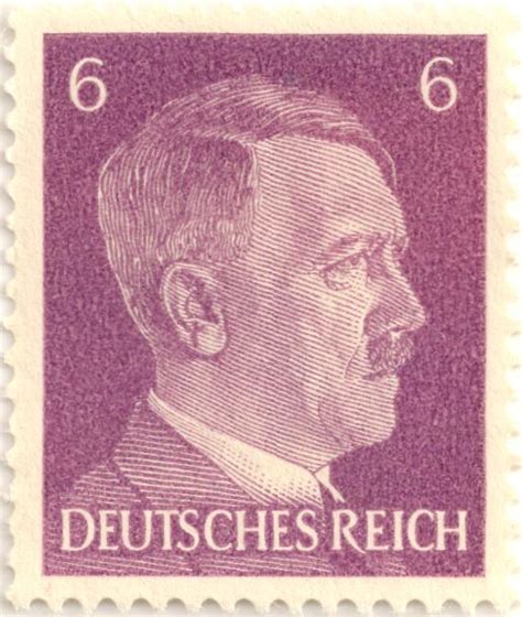 Adolf Hitler Head Deutsches Reich Nazi Germany Purple 6 Pfenning