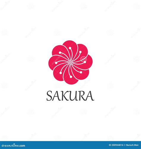 Sakura Flower Icon Logo Design Template Stock Vector Illustration Of